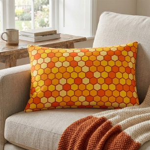 Bee-Inspired Cozy Honeycomb Throw Pillow
