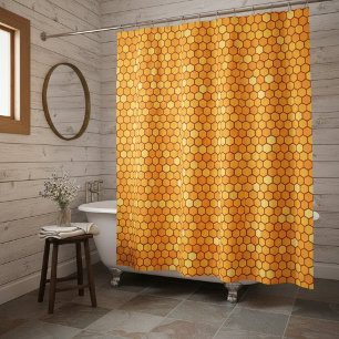 Bee-Inspired Geometric Bathroom Decor