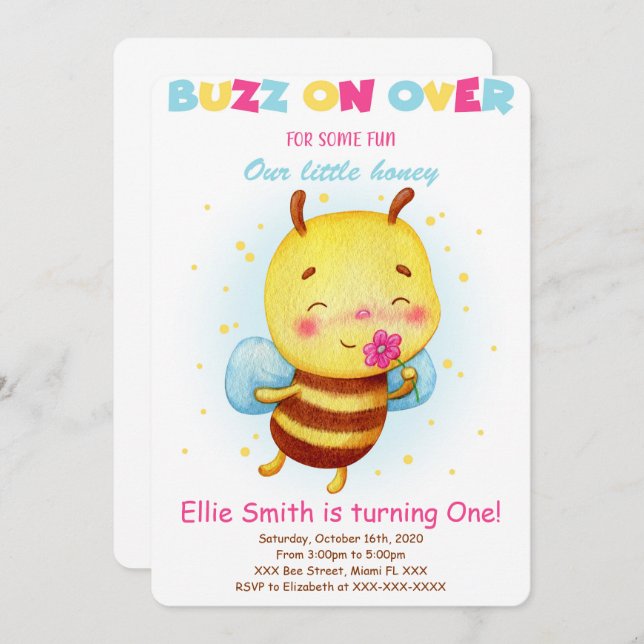 Bee Invitation (Front/Back)