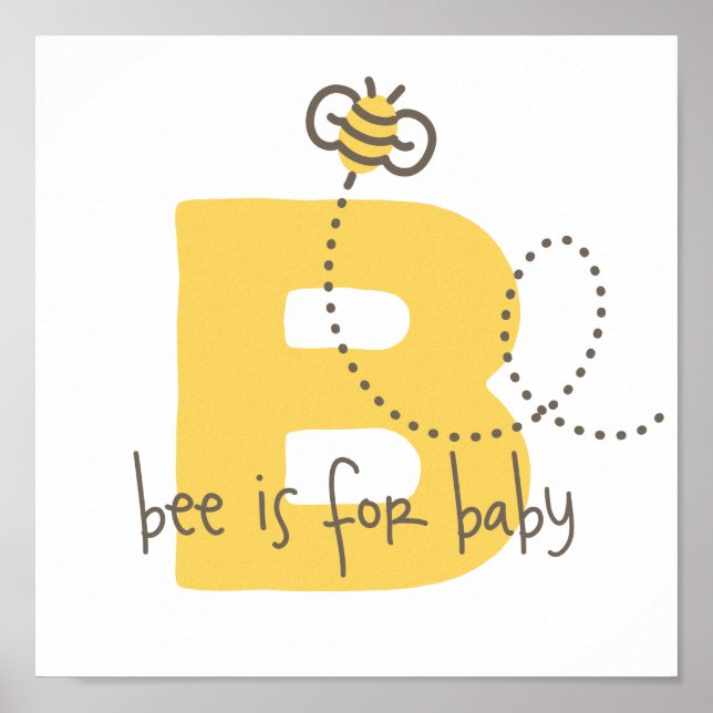 Bee is for Baby Poster - Baby Room Decor (Devant)