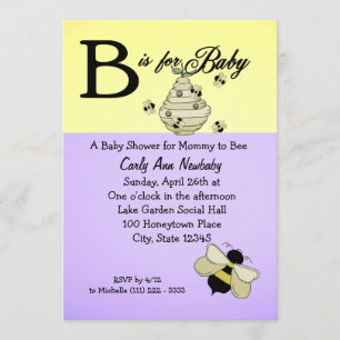 Bee is for Baby Shower Invitation
