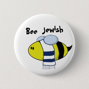 "Bee Jewish" 2 Inch Round Button