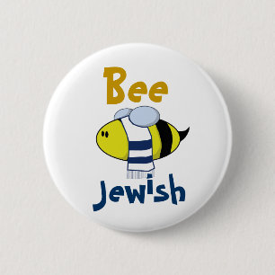 "Bee Jewish" 2 Inch Round Button