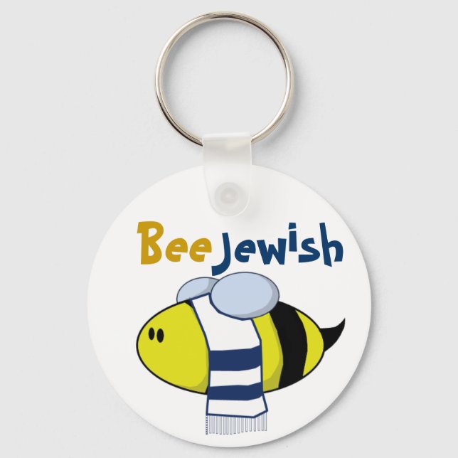 "Bee Jewish" Keychain (Front)