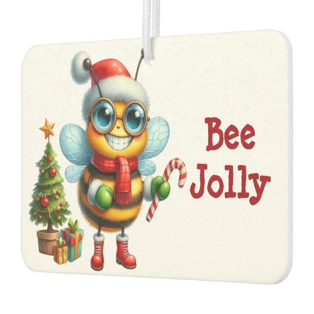 Bee Jolly Christmas Laughing Honeybee Air Freshener (Left)