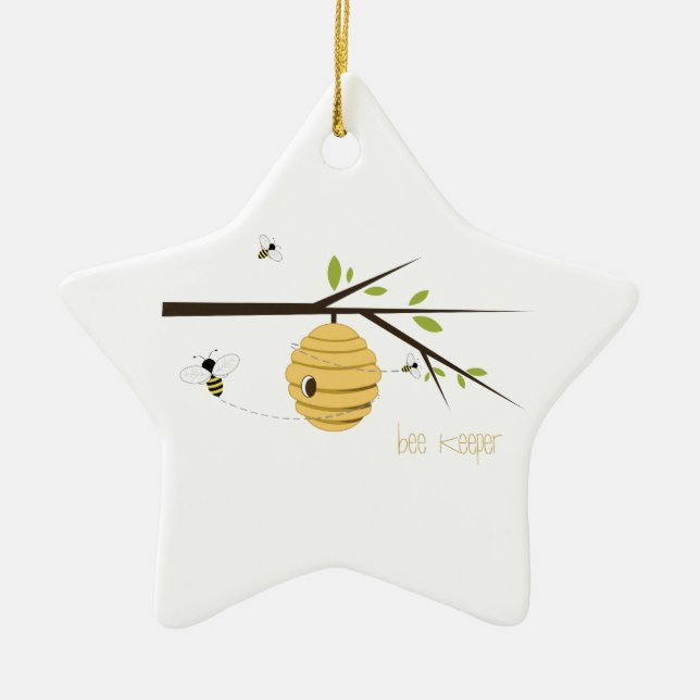 Bee Keeper Ceramic Ornament (Front)