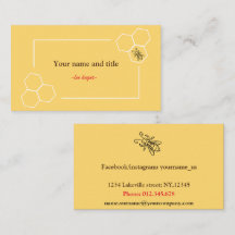 Bee keeper design customizable business card