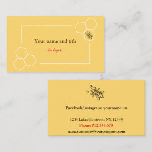 Bee keeper design customizable business card