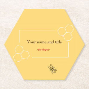 Bee keeper design customizable business card paper coaster
