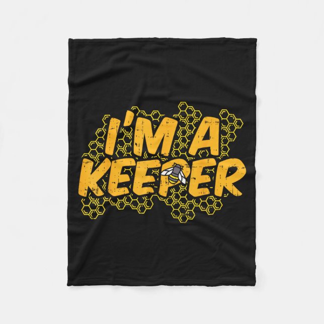 Bee-keeper Funny Beekeeng Pun Humour Honey Aarist  Fleece Blanket (Front)