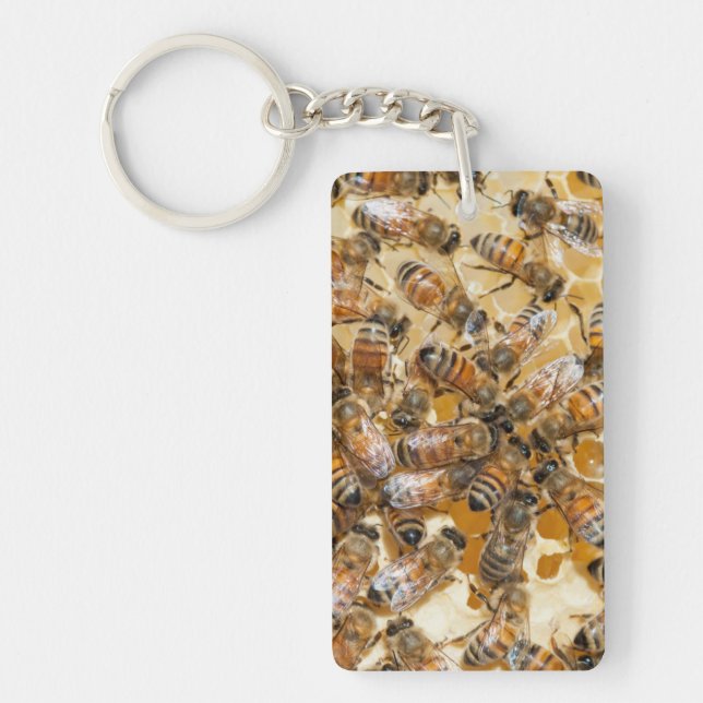 Bee keeping at Arlo's Honey Farm Keychain (Front)