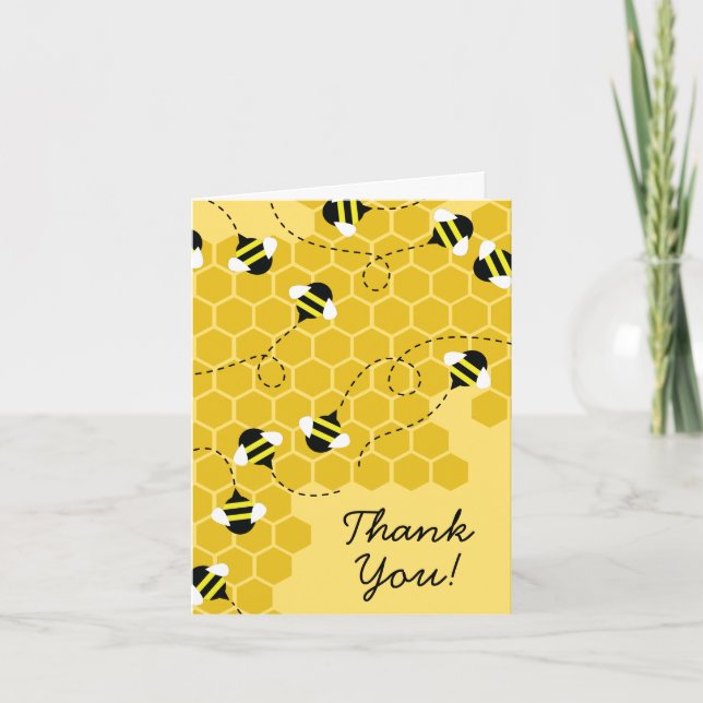 Bee Kid Cute Beehive Merci Cartes fixes (Devant)