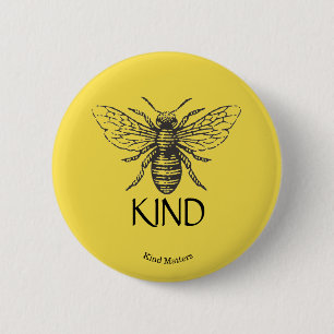 Bee kind 2 inch round button