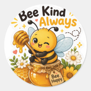 BEE KIND ALWAYS CLASSIC ROUND STICKER