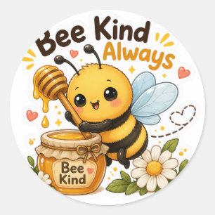 BEE KIND ALWAYS CLASSIC ROUND STICKER