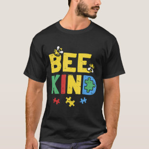 Bee Kind Autism Awareness Puzzle Autistic T-Shirt