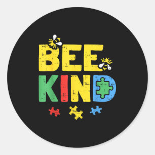 Bee Kind Autism Awareness Shirt Puzzle Autistic  Classic Round Sticker