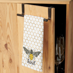 Bee Kind   Be Kind   Ornate Bee  Kitchen Towel