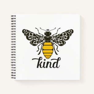 Bee Kind   Be Kind   Ornate Bee  Notebook