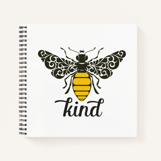 Bee Kind | Be Kind | Ornate Bee  Notebook (Front)
