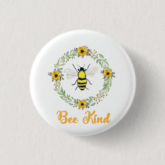 Bee Kind Bee badge 1 Inch Round Button