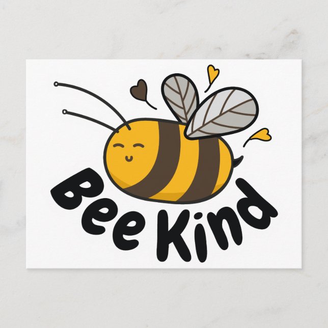 Bee Kind Bumble Bee Holiday Postcard (Front)