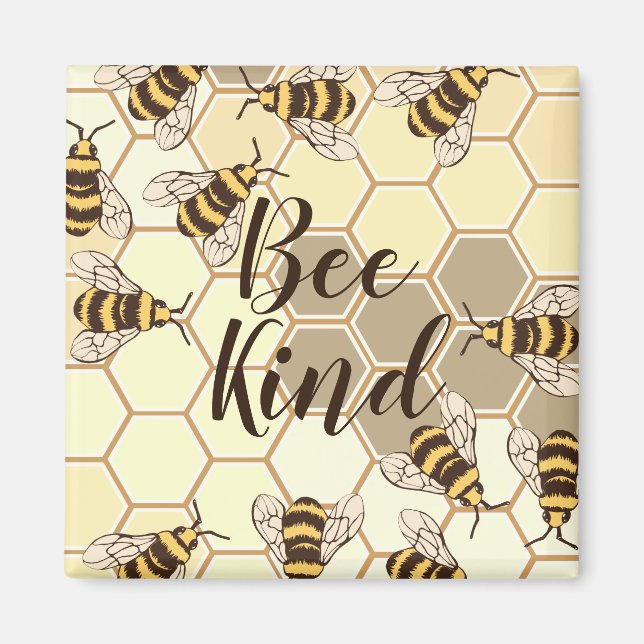 Bee Kind Bumblebees & Honeycomb Magnet (Front)