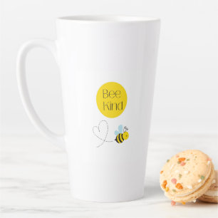 Bee Kind Cute Bee Insect with Heart Latte Mug