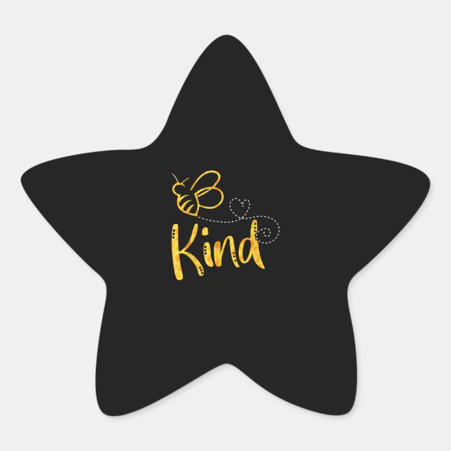 Bee Kind | Cute Bee Lover Gift | Bee Keeper Gift Star Sticker (Front)