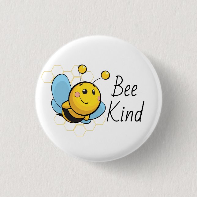 Bee Kind Cute Pinback Button (Front)