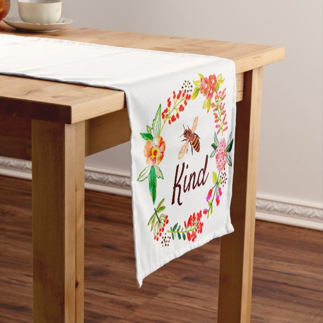 Bee kind floral   short table runner (In Situ)