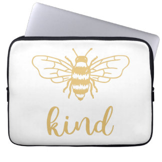 Bee Kind Gold Laptop Sleeve