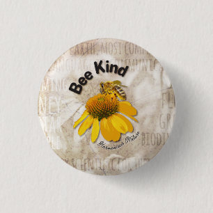 Bee Kind - Harmonious Nature 1 Inch Round Button