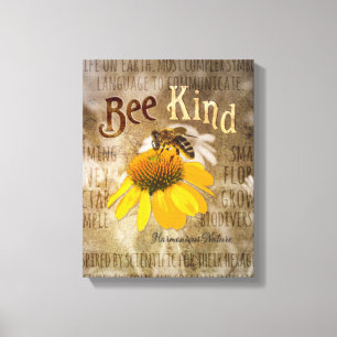 Bee Kind - Harmonious Nature Canvas Print