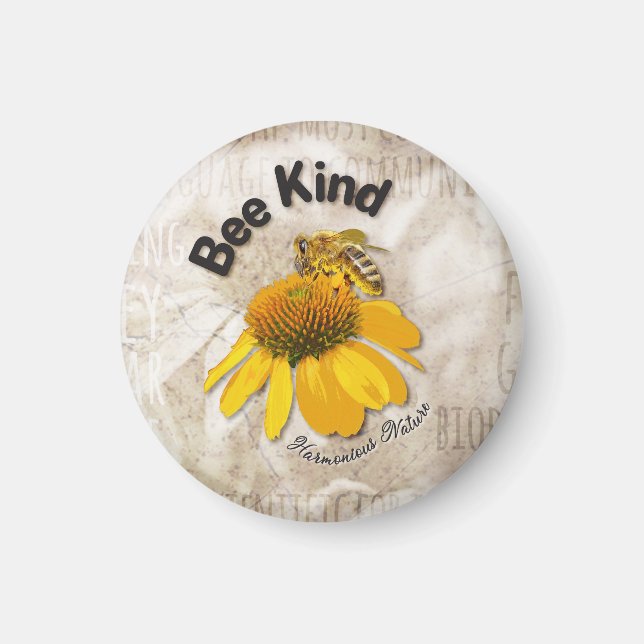 Bee Kind - Harmonious Nature Magnet (Front)