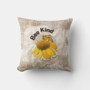 Bee Kind - Harmonious Nature Throw Pillow