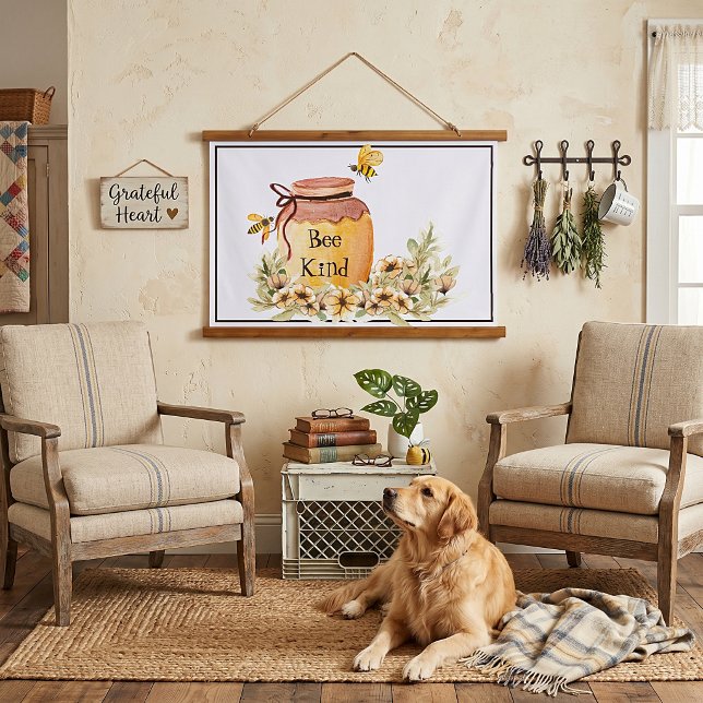 Bee kind honey pot  hanging tapestry (Creator Uploaded)