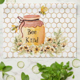 Bee kind honey pot  kitchen towel