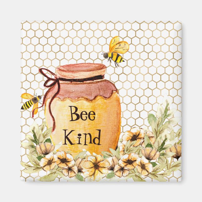 Bee kind honey pot  magnet (Front)