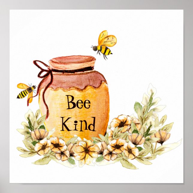 Bee kind honey pot   poster (Front)