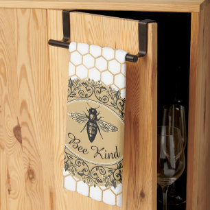 Bee kind honeycomb kitchen towel