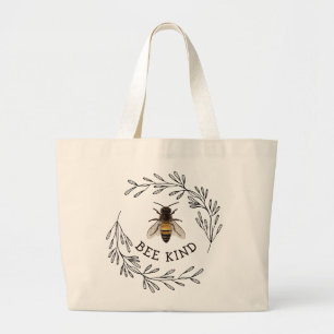bee kind large tote bag