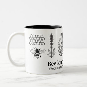 Bee Kind or Buzz Off Mug   Funny Bee Coffee Cup