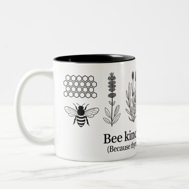 Bee Kind or Buzz Off Mug | Funny Bee Coffee Cup (Left)
