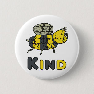 Bee Kind Puzzle 2 Inch Round Button
