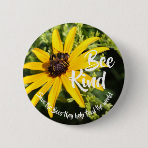 Bee Kind Save the Bees 2 Inch Round Button