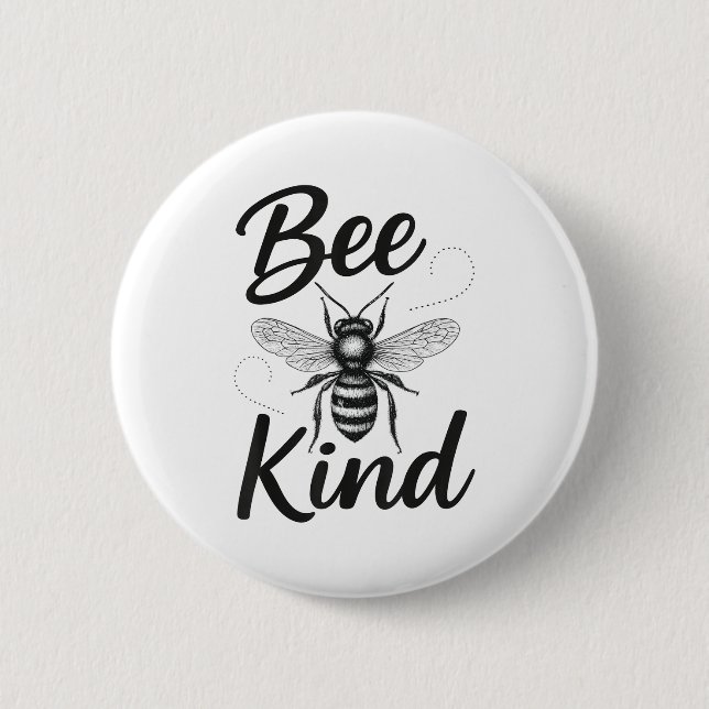 Bee Kind Sitive Quote Cute Funny Design For Kids  2 Inch Round Button (Front)