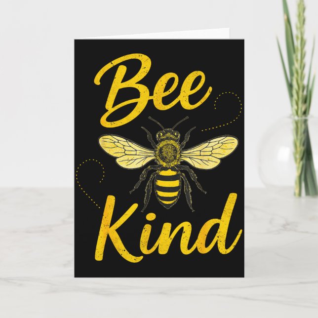 Bee Kind Sitive Quote Cute Funny Design For Kids  Card (Front)