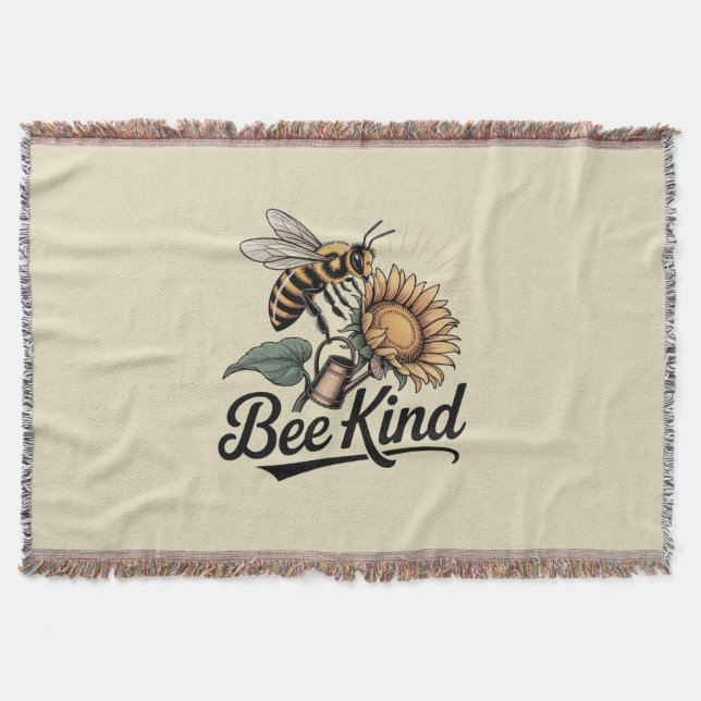 Bee Kind Throw Blanket (Front)