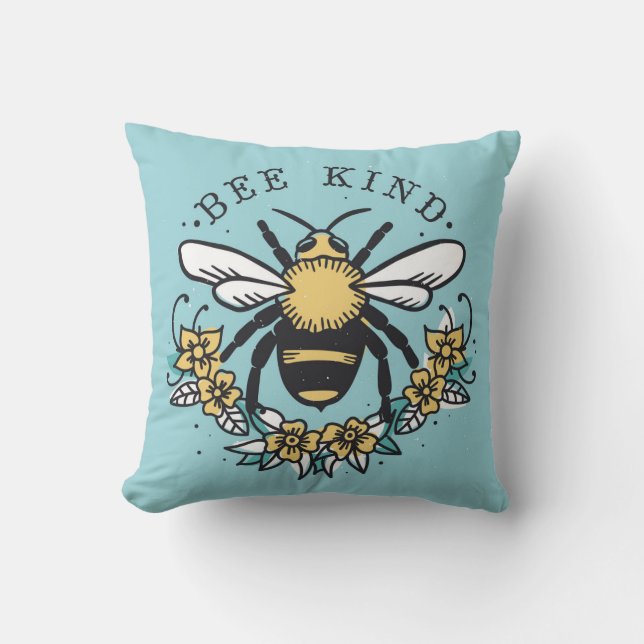 Bee Kind Throw Pillow (Front)